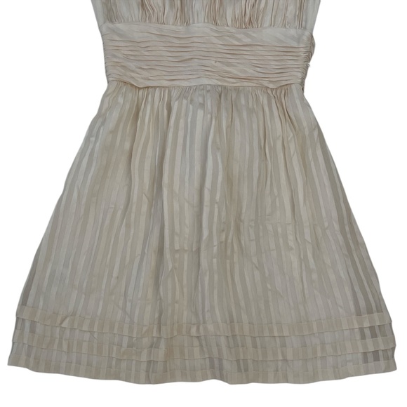 BCBGMaxAzria Strapless Off White Pleated Silk Mini Dress - Picture 6 of 15